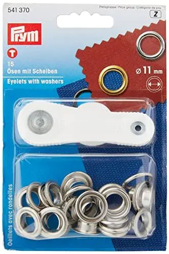Produktbild: Prym Ösen und Scheiben 11,0 mm, 15 Stück., silberfarbig 11 mm