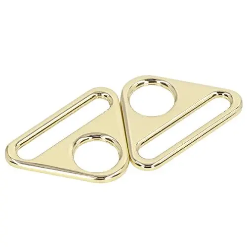 Produktbild: Pssopp 10 Stück Dreieck Schnalle 38mm Einsteller Dreieck mit Stange, Swivel Clip Ring Schnalle Gegossenes Dreieck Schnalle Schnur und Bandage Connector (Hell Gold)
