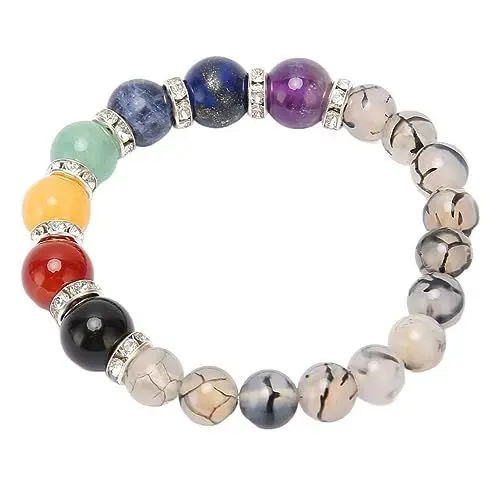 Produktbild: Pssopp 7 Chakren-Armbänder für Frauen, Angst-Armband, Edelstein-Armband, Stein-Armband für Energieheilung, Yoga (Typ 2)