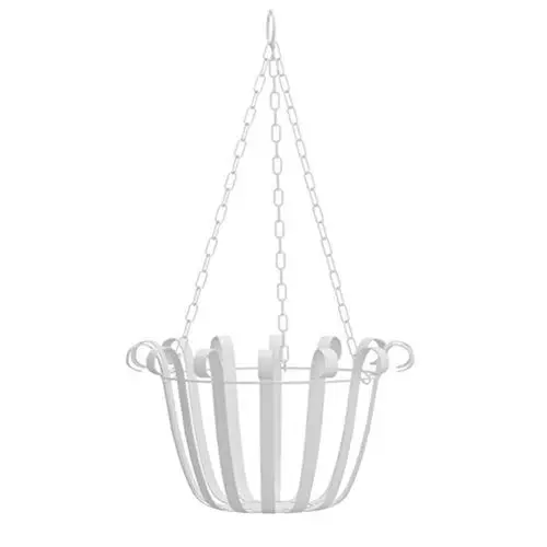 Produktbild: Pssopp Blumenständer aus Eisen Zum Aufhängen an der Wand, Haken für Gartenkörbe, Stilvoll und Langlebig, Hält Verschiedene Blumentöpfe, Dekoriert Innen- und Außenbereiche (White)