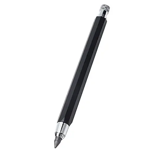 Produktbild: Pssopp Druckbleistifte 5,6 mm Schwarz Mine Edelstahl Automatischer Bleistift für Entwurfszeichnung Schreiben Basteln Kunst Skizzieren Druckbleistifte