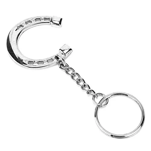 Produktbild: Pssopp Hufeisen-Schlüsselanhänger Hochglanzpolierter Hufeisen-Schlüsselanhänger Favor Gifts Durable Silver Horse Trense Bits Schlüsselanhänger für Zuhause
