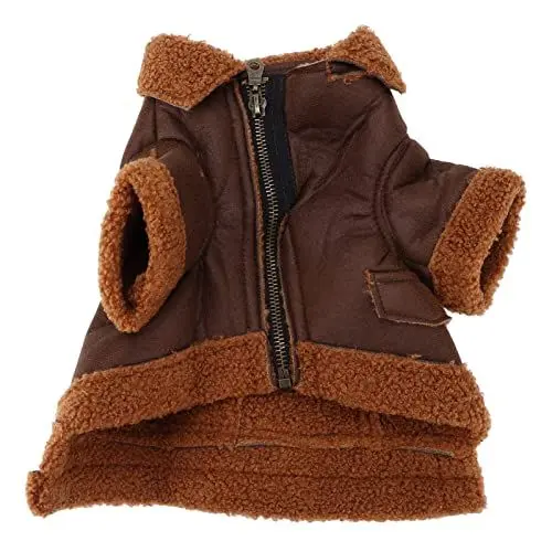 Produktbild: Pssopp Hundelederjacke Cool Dog Winter PU Lederjacke Punk Hundemantel Hunde Winddichte Mäntel für Kleine Mittelgroße Hunde(L)