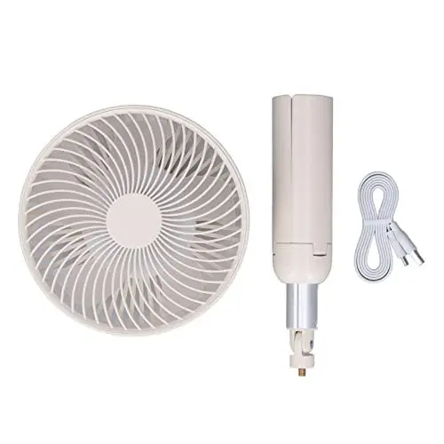 Produktbild: Pssopp Schreibtischventilator, Abnehmbare Netzabdeckung, Superbreite Windzufuhr, Tragbarer Standventilator, USB-Aufladung für den Desktop (Beige)