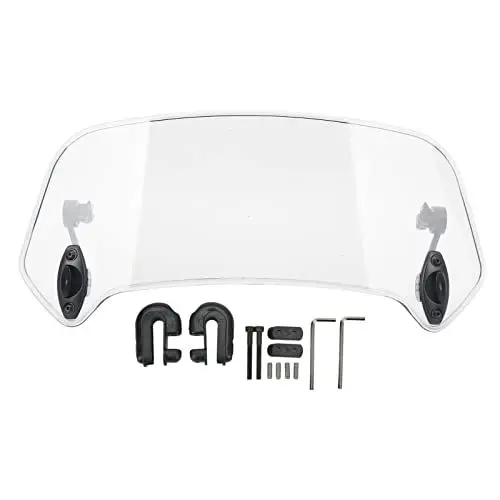 Produktbild: Motorrad Windabweiser Verstellbare Clip-on Windschutzscheibe Zubehör Motorcycle Scheiben Modified Spoiler Air Deflector Universal Windschild Aufsatz für Motorrad Rennräder (Transparent)