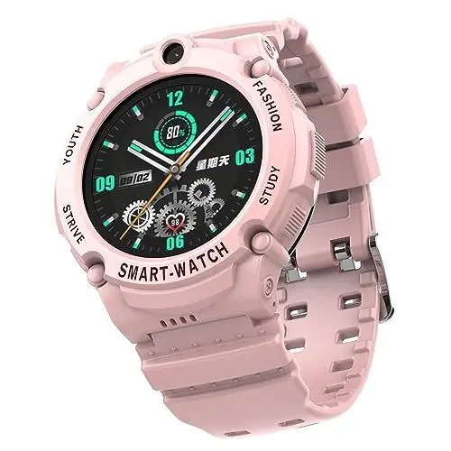Produktbild: PTHTECHUS 4G GPS WiFi Kinder Smartwatch Telefon, Runder HD Touchscreen Handy Uhr für Kind mit Anti-Verlorener GPS W-LAN LBS Ortung Tracker, MP3, Videoanruf, SOS, Voice Chat, MP3, Pedometer (Rosa)