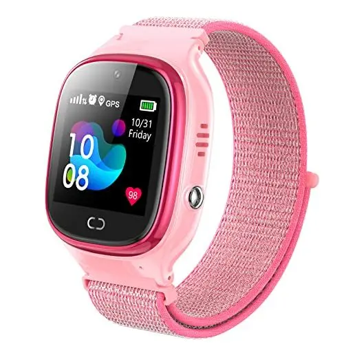 Produktbild: PTHTECHUS Kinder GPS LBS Intelligente Uhr, Smartwatch Telefon mit GPS Tracker SOS Spiel Kamera Voice Chat Wecker Sportuhr für Jungen Mädchen Weihnachten Geschenk (S27-Pink-GPS-1DEU)