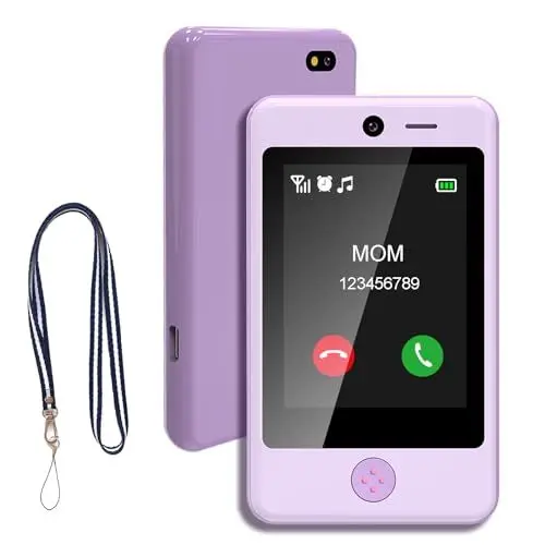 Produktbild: PTHTECHUS Kinder Handy mit Musik Spiel, 3,8 Zoll großer Touchscreen Smartphone Spielzeug mit aufrufen SOS MP3 Dual kameras 16 Game Rechner Schrittzähler, Telefon mit SIM für Junge Mädchen Geschenke P1