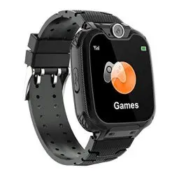 Produktbild: PTHTECHUS® Smartwatch für Kinder- Uhr Telefon für Mädchen Jungen mit Anruffunktion SOS Musik Playe Spiel Kamera Taschenlampen Wecker-Kids Smart Watch Student Telefonieren Geburtstag Geschenk Schwarz