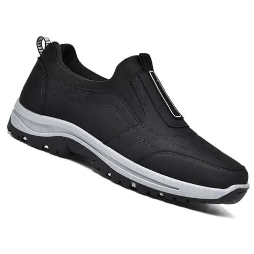 Produktbild: PTKG Herren Sneaker Diabetiker Schuhe Herren Schuhe Orthopädische Schuhe Herren Herren Slip On Sneakers Schuhe Für Geschwollene Füße Damen Schuhe Herbst,Schwarz,40/250mm