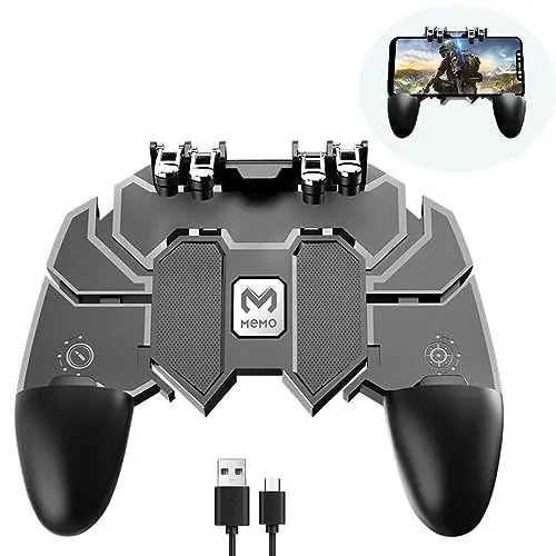Produktbild: Esenlong PUBG Mobile Game Controller Trigger,6-Finger Mobile Controller,Bequemer und erweiterbarer Gamepad für Mobiltelefone,für Android & IOS-Schwarz