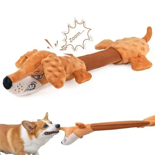 Produktbild: Pubialo Hundespielzeug für große Hunde, süßes quietschendes Hundespielzeug mit knisterndem, mit Papier gefülltem Plüsch-Hundespielzeug für Welpen, kleine und große Hunde…
