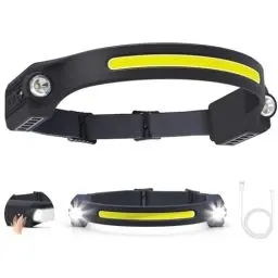 Produktbild: Puersit Stirnlampe LED Wiederaufladbar mit 6 Lichtmodi Kopflampe Stirnlampe Extrem Hell 260 Grad Bewegungsmelder Leichte Wasserdichte Stirnlampe USB C für Laufen Joggen Angeln