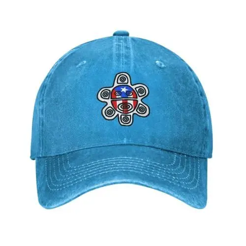 Produktbild: Puerto Rico Taino Sol Puerto Rican Flagge Hut Casquette Denim Baseball Cap Unisex Herren Hut Damen Hut Schwarz