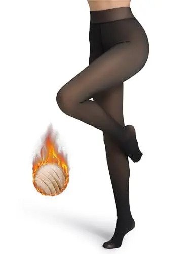 Produktbild: Puimentiua Thermo Strumpfhose Damen,Gefütterte Leggings,Thermo Winter Strumpfhosen für Damen,Warme Schwarze Thermostrumpfhose | L-XL,1 Stück: 220g für 5~20℃