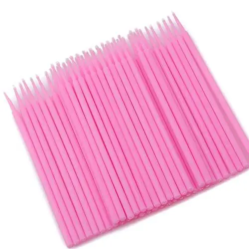 Produktbild: PULABO 100 stücke Einweg Micro Applikator Pinsel Wimpernverlängerung Tupfer rosa Stilvoll und Beliebt beliebt