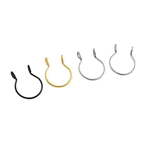 Produktbild: PULABO 1Pc Hoop Nasenclip U-förmig Fake Pircing Piercing Schmuck Fake Nasenring Nasenpiercing Nasenstecker(Schwarz) bequem