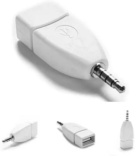 Produktbild: PULABO 3,5-mm-Adapter USB-Buchse auf 3,5-mm-Stecker Konverter Tragbarer Auto-Hilfs-Audiobuchse-Adapter-Zubehör tragbar