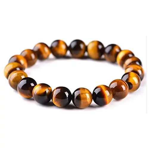 Produktbild: PULABO 8mm Männer und Frauen natürliche Tigerauge Armband Mode Stretch Armband Schmuck stilvoll und beliebt bequem