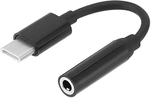 Produktbild: PULABO C-Typ auf, Typ-C auf 3,5-mm-Kopfhörerkabeladapter USB 3.1 Typ C USB-C-Stecker auf 3,5-Audio-Buchse für Mobiltelefone Kopfhörer (schwarz) tragbar