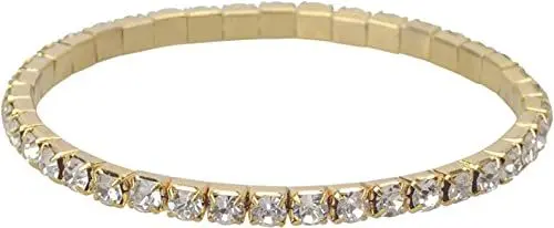 Produktbild: PULABO Designer-Weihnachtsohrringe, elastisch, einzelne Drainage, Strass-Armband, Diamant, Kunstperlen, Halsketten-Set (Gold, Einheitsgröße) bequem