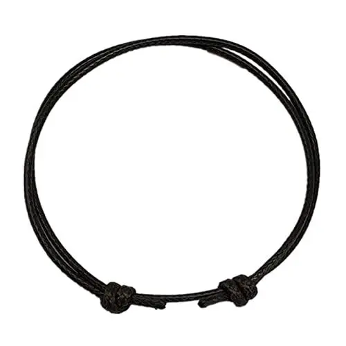 Produktbild: PULABO Einfaches Fußkettchen, rot, schwarz, handgewebt, für Paare, Studenten, verstellbar, doppelschichtig, Wachslinie, Fußkettchen, Armbänder, Sommer, Strand, zu Fuß bequem