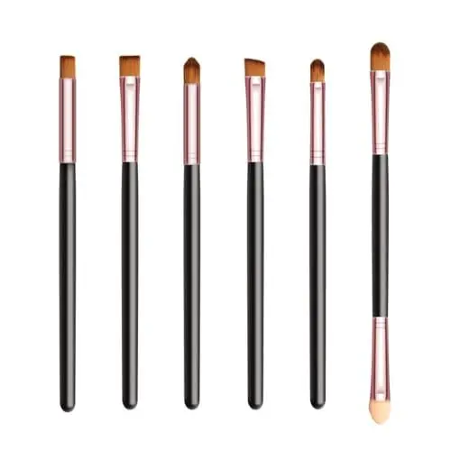 Produktbild: PULABO Premium Qualität 6 stücke Augen Make-Up Pinsel, Kosmetik Pinsel Set Pro Eyeliner Lidschatten Augenbraue Lippen Bürsten Schönheit Bilden Werkzeuge beliebt