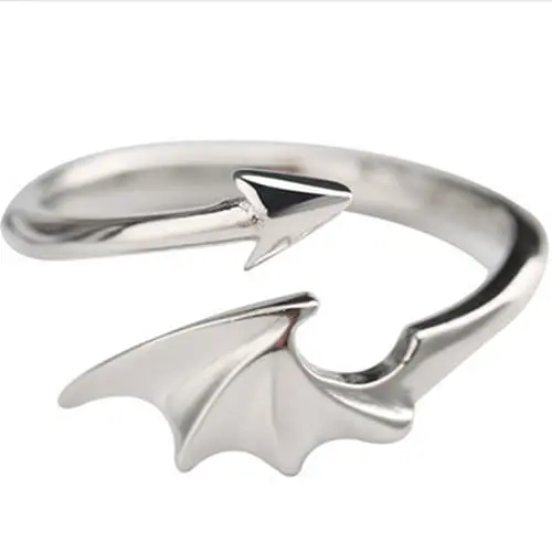Produktbild: PULABO Ringe Edelstahl Schmuck Engelsflügel Verstellbarer Ring Verlobungsring Ehering bequem