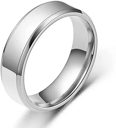 Produktbild: PULABO Ringe für Damen Ringe für Herren Breiter Rostfreier Herrenring Edelstahl Einfach Exquisiter Verlobungsring Modeschmuck bequem