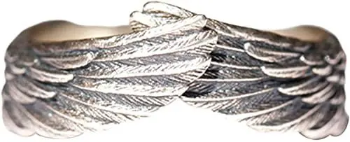 Produktbild: PULABO Ringe für Frauen Teen Mädchen, Ring verstellbare Engelsflügelform offenes Ende Exquisite Paare Ring Ornament für den täglichen Gebrauch, Geschenke für Frauen Männer Mädchen bequem