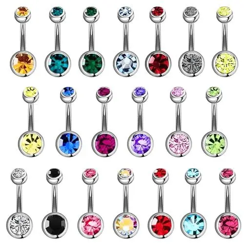 Produktbild: PULABO lot Crystal Piercing Bauchnabel Chirurgenstahl Bauchnabel Ringe Bauchnabelpiercing Ombligo Kugel Nombril bequem