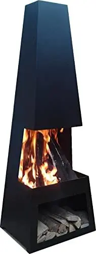 Produktbild: Pular Gartenkamin 44x37x122 cm. Schwarz