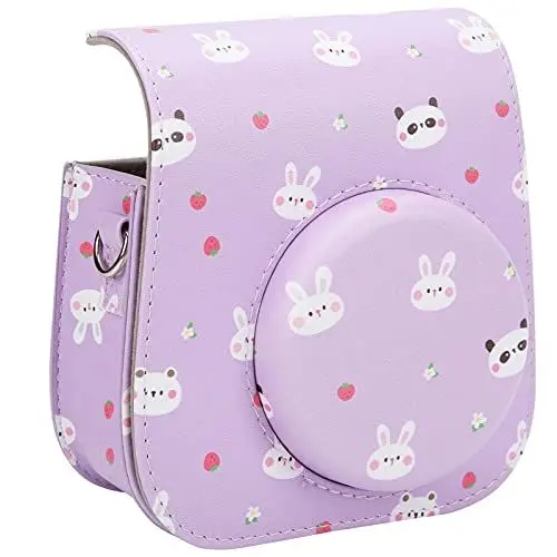 Produktbild: PU-Leder-Kameratasche, Lila Kamera-Schultertasche, Anti-Drop-Kamera-Aufbewahrungstasche mit Schultergurt, Kamera-Schutzhülle für 11/8/9