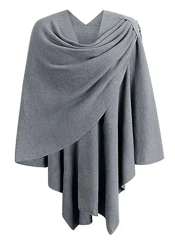 Produktbild: PULI Damen Poncho Schal Cashmere Feeling Strick Cape Cardigan Für Frauen Geschenk Für Mutter