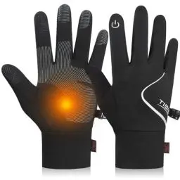 Produktbild: PULIOU Handschuhe Kinder Reithandschuhe Winter Warme Fahrradhandschuhe Anti-Rutsch Winddicht Leichte Touchscreen Wasserdicht Laufhandschuhe für Jungen Mädchen 4-12 Jahre, TM11-XL(10-12Jahre)