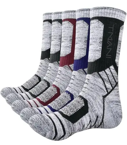 Produktbild: PULIOU Wandersocken Herren Damen Thermosocken Trekkingsocken Dicke Wintersocken Atmungsaktive Gepolstert Sportsocken Antiblasen Arbeitssocken 39-42 43-46