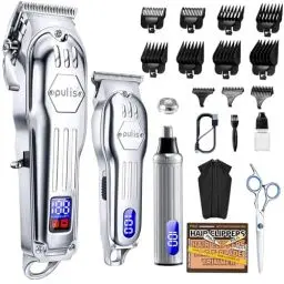 Produktbild: PULIS 4 in 1 Haarschneidemaschine Set Profi Haarschneider Herren T-förmiger Haarsneider Präzisionstrimmer Barttrimmer Bartschneider Rasierer Trimmer Nasenhaartrimmer Körperhaartrimmer