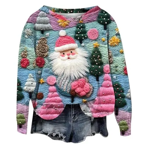 Produktbild: Pullover Damen,Pullover Hoodie Sweatshirt,Pullover Weihnachten Kinder,Bluse Weihnachten,lockere Pullover Damen,Damenmode,Weihnachts Partner Pullover,Fruit of The Loom Hoodie,Tshirt