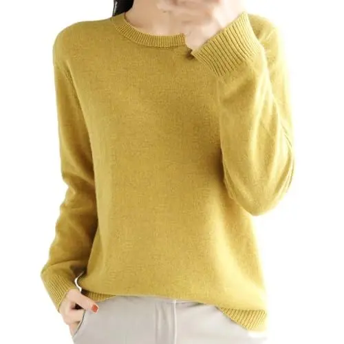 Produktbild: Pullover Damen 100% Merinowolle Strickpullover Pulli Damen Sommerpullover Damen Leicht Damen Pullover Pink Strickpullover Damen Oversize Pullover Damen Grün Kaschmir Cashmere Zopfpullover Damen