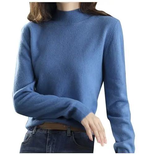 Produktbild: Pullover Damen 100% Merinowolle Strickpullover Pullover Damen Sommer Pullover Damen Baumwolle Pink Sweatshirt Damen Haloween Kostüm Damen Pullover Braun Damen Kaschmir Cashmere Zopfpullover Damen