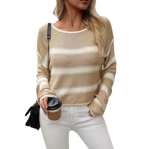 Produktbild: Pullover Damen Damen Pullover Lang Pullover Kleid Damen Oversize Pullover Damen Pullover Lang Pullover Schwarz Damen Weißer Pullover Damen Pullover Schwarz Damen Pullover Beige S