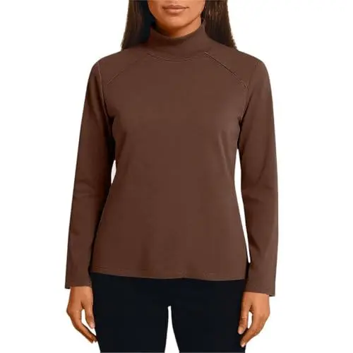 Produktbild: Pullover Damen Long Sleeve Shirt Women Bekleidung Originals Sweatshirt Ohne Kapuze für Frauen In Großen Größen Langarmshirts Wollpullover Festliche Oberteile Braun 2XL