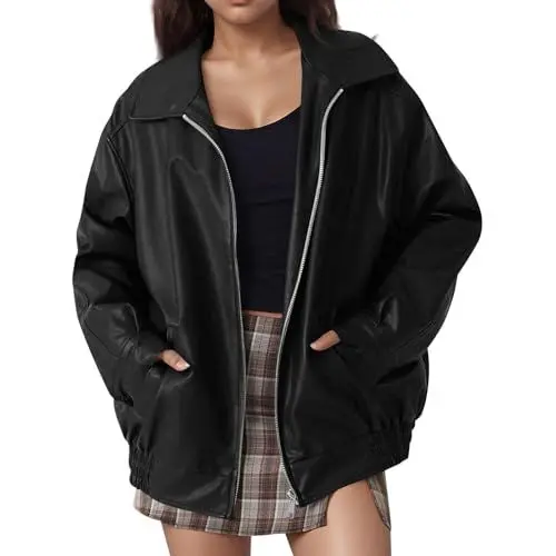 Produktbild: Pullover Damen Wollmantel Damen Winter Ledermantel Damen Mantel Damen Winter Fleece Pullover Damen Jacke Winter Lang Jumpsuit Damen Kuschelig Jacke Damen Strickjacke Damen Schwarz 2Xl