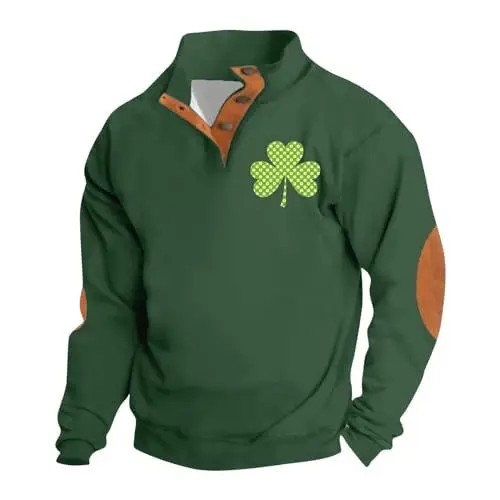 Produktbild: Pullover Herren Pulli Männer Pullover Herren mit Bauchtasche Herren Sweatjacke Schwarzer Sweater Herren Sakko Sweat Herren Fleece Shirt Herren Ärmelloser Hoodie Herren Herren Grün XL