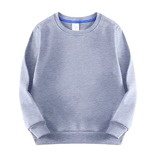 Produktbild: Pullover Herren Stylisch Kleinkind Baby Mädchen Pullover mit Rundhalsausschnitt Dickes gefüttertes Sweatshirt Solide Babys Bunte Tops Mantel Kleinkind Bekleidung (Grey, 3-4 Years)