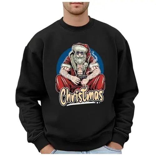Produktbild: Pullover Herren Weihnachten Leinenjacke Herren Sommer Pullover Herren Arbeit 5XL Herren Weihnachtsmann Pullover Herren Kleidung Herren Weihnachtspullover Gestrickt Herren Herren Pullover Sale