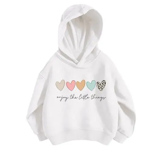 Produktbild: Pullover Mädchen Hoodie Niedlicher Katzen-Druck Lässig Locker Kapuzenpullover Frühling Herbst Langarm Pullover Sweatshirt mit Kapuzen Langarmshirt Oberteile für 3-12 Jahre (Z2-WH1, 8-9 Years)