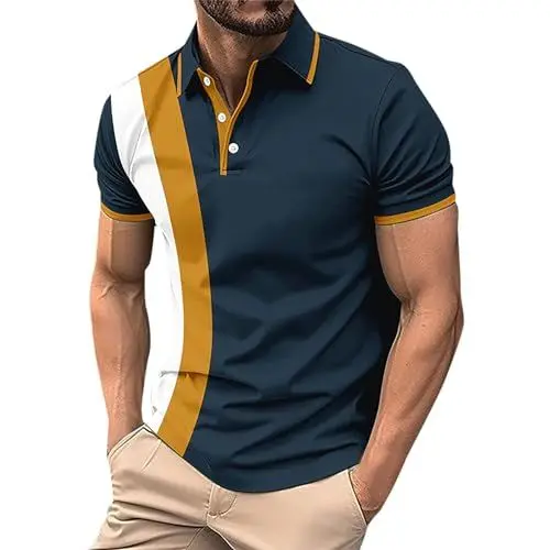 Produktbild: Boss T Shirt Herren Poloshirts für Herren Tshirt Herren Oversize Tshirt Herren Extra Lang Tshirt Herren Extra Lang Poloshirt Herren XXL Golf Poloshirt Herren Herren T-Shirt Blau XL
