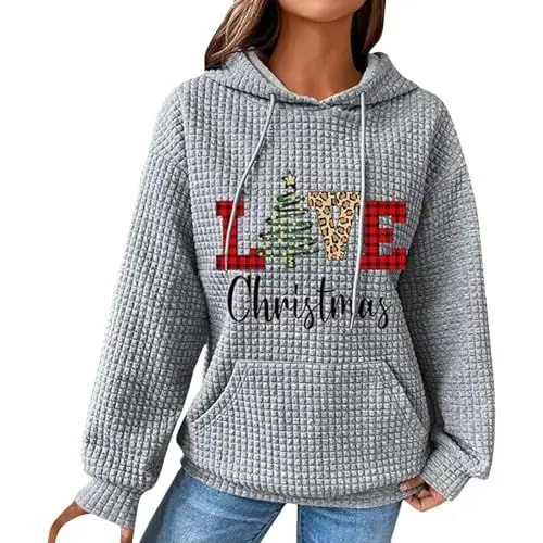 Produktbild: Pullover Weihnachten Damen Christmas Jumper Women Weinachtspulli Weihnachts Sweatshirt Oversized Cranberry Sweater Weihnachts Oberteile Damen Schlafanzug Damen Lang Weihnachten