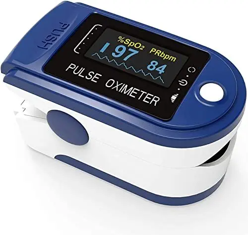 Produktbild: Pulsoximeter Pulox PO-200 Solo in Dunkelblau - Messung von SpO₂ und Puls und PI schmerzfrei am Finger, inkl. Batterien